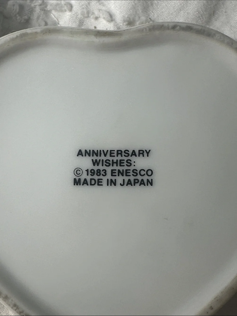 Happy 50th Anniversary Heart Trinket Box - Vintage 1983 -Japan